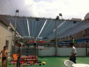 2014年4月常州市橫林小學(xué)游泳館 游泳池，遮陽(yáng)蓬